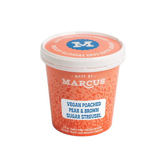 Vegan Poached Pear & Brown Sugar Streusel