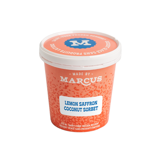 Vegan Lemon Saffron Coconut Sorbet